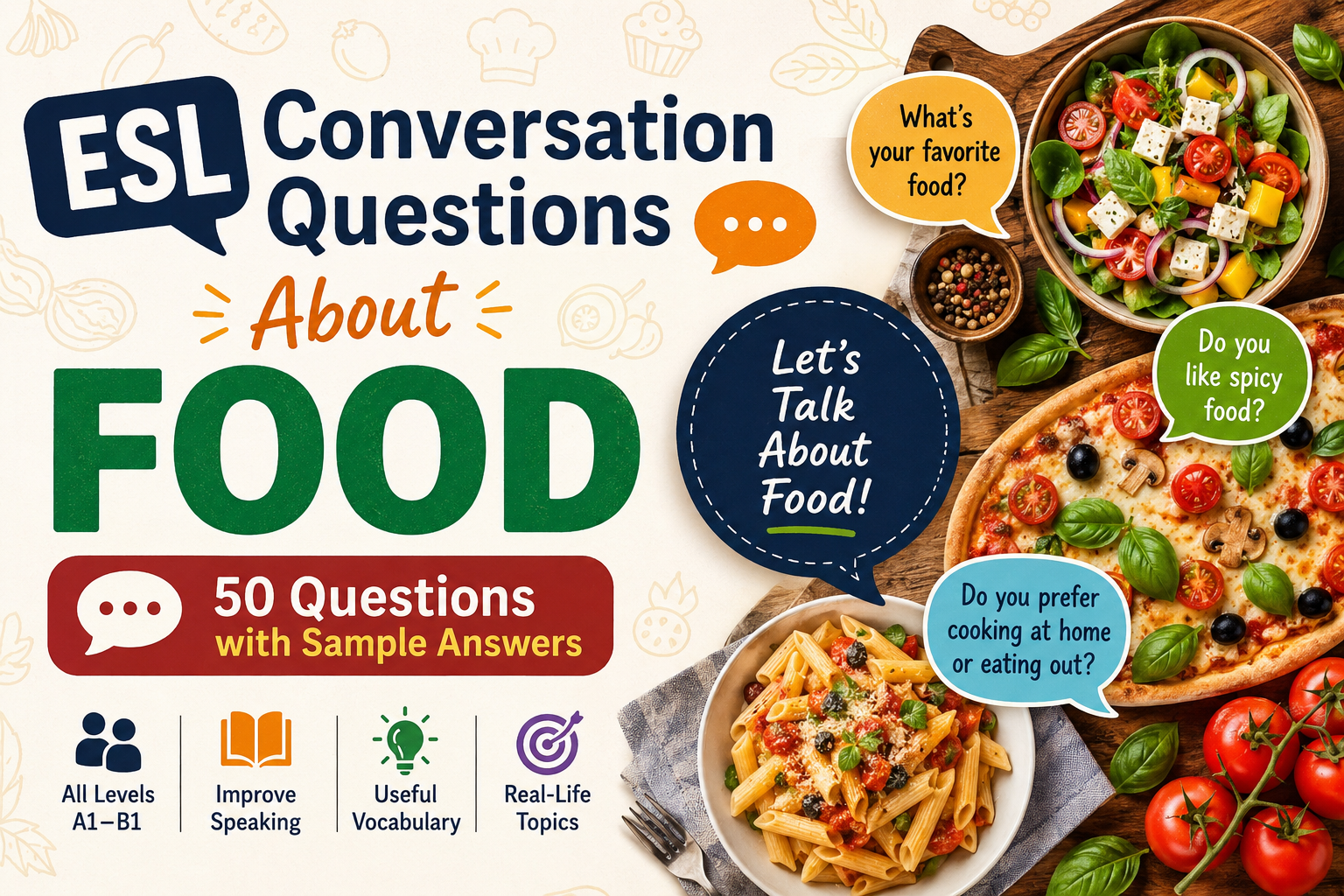 ESL conversation questions about food