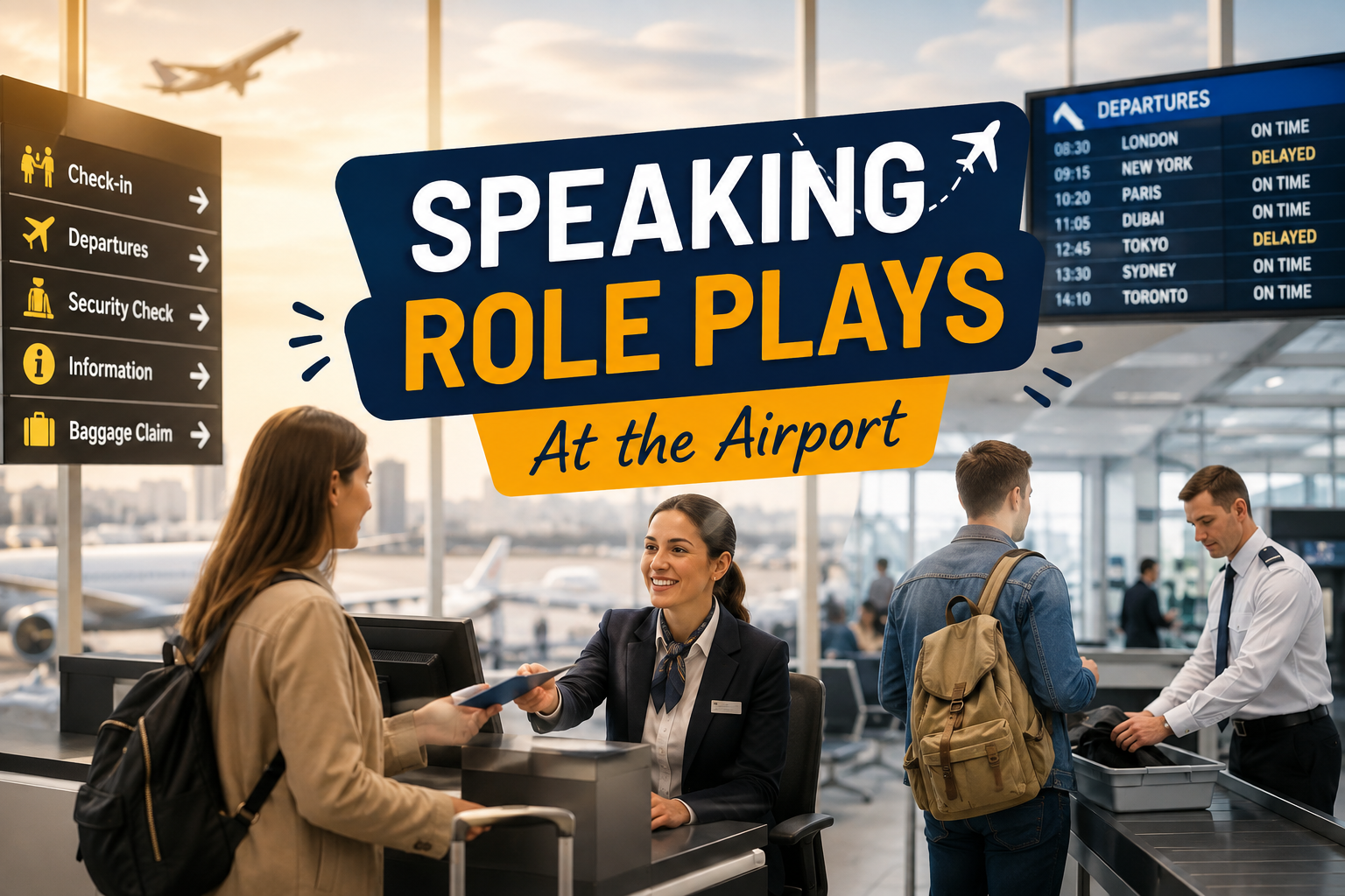 Speaking role paly at the airport